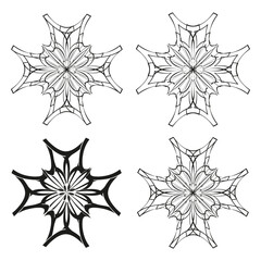 Star icon pattern. Abstract spiked shape. Symmetrical line figure. Vector starburst form.
