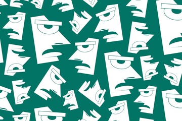 Colorful abstract pattern face sticking out tongue background