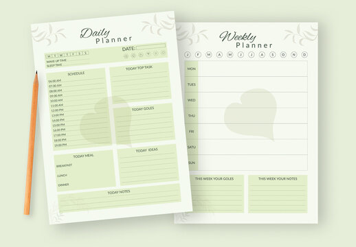 Personal Daily and Weekly Planner Layout