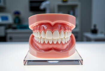 Dental Model Healthy Human Teeth Full Set Close up View