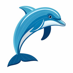 Fototapeta premium Ocean's Joy: Playful Dolphins Leaping in the Blue Sea Illustration