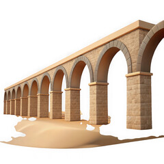 Fototapeta premium 3d aqueduct render with arches isolated on transparent background