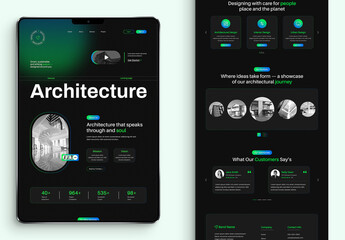 Modern Architecture Portfolio Website Landing Page UI Design Template