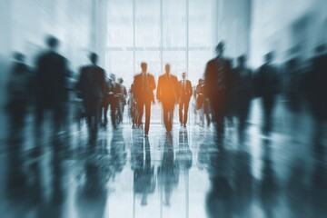 Blurred business people in press conference breaking breaking time business concept backgrond. High quality
