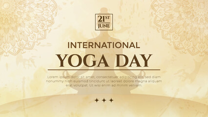 Elegant Banner Design for International Yoga Day Celebration