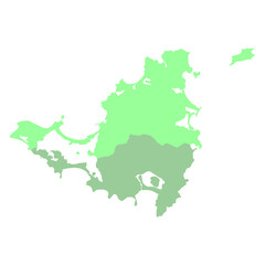 map of Saint Martin Island green