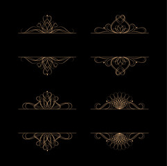 Decorative ornaments set art vintage 