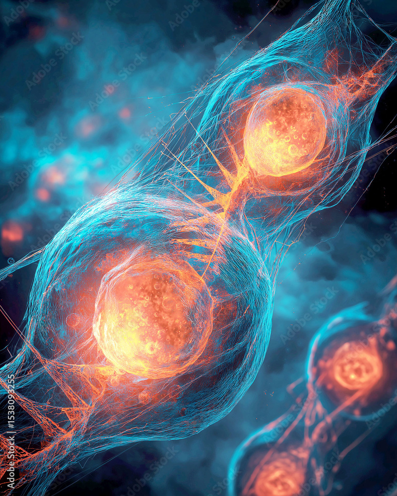 Aufkleber biohacking technology longevity. cellular senescence reversal using crispr technology illustration.