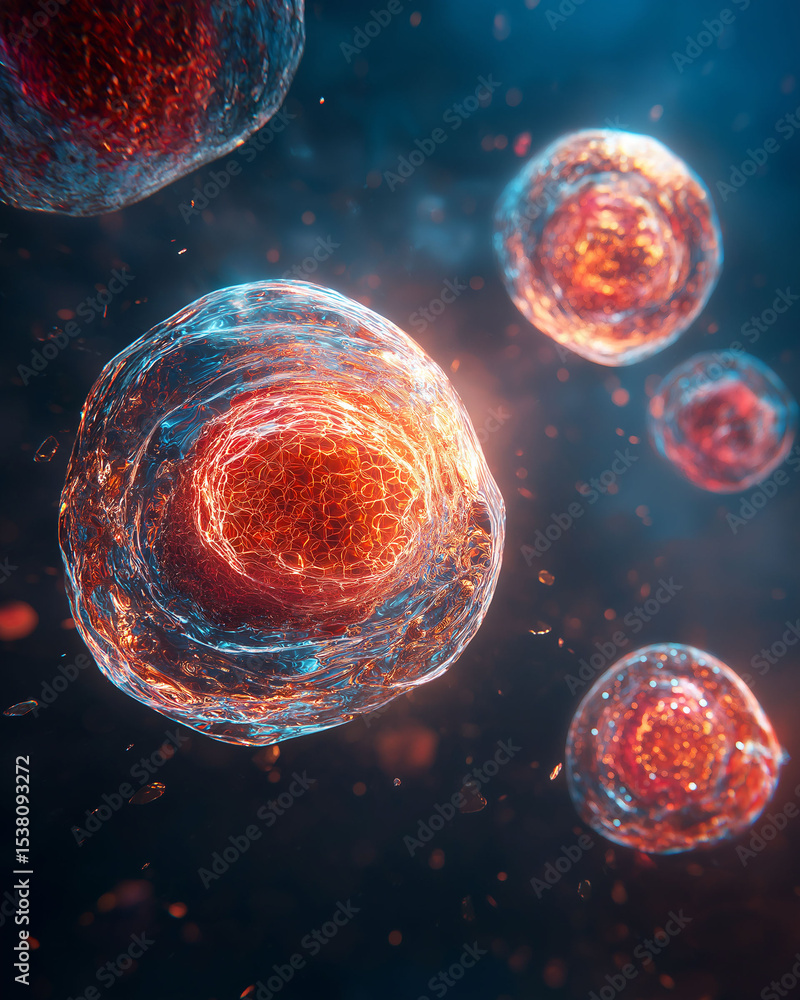 Poster biohacking technology longevity. cellular senescence research using crispr technology for rejuvenati