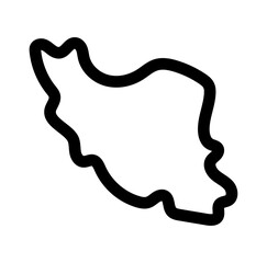 Minimalist Black Map of Iran – Silhouette Vector Illustration