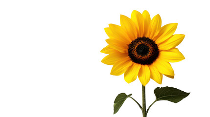 A Bright and Cheerful Sunflower Against a Clean White Background, Capturing the Beauty of Nature's...