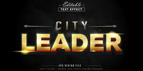 City leader text style, editable text effects.