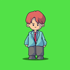 Cute boyband chibi characters with some fashionable clothes