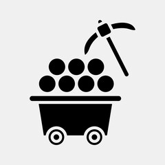 Icon proof of work. Crypto currency elements. Icon in glyph style.