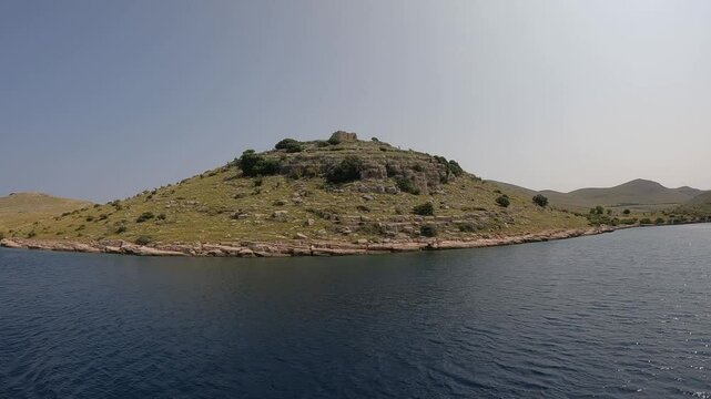 Sailing along Kornati islands in Croatia