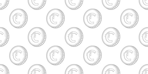 euro Doodle seamless pattern background. euro pattern background. Seamless pattern of the symbols of euro urrency background.