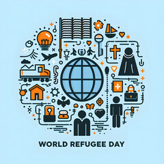 Infographic illustration of World Refugee Day