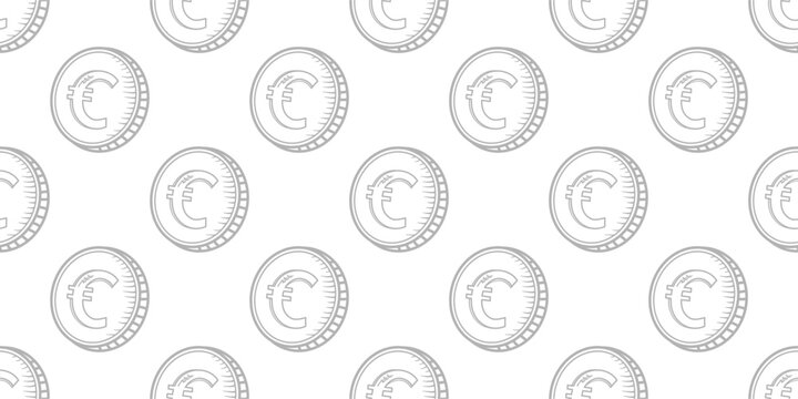 euro Doodle seamless pattern background. euro pattern background. Seamless pattern of the symbols of euro urrency background.