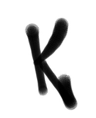 textured alphabets font letter K isolated graffiti style