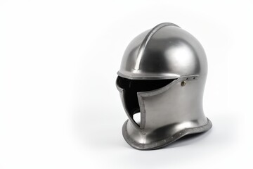 Obraz premium Isolation Of The Helmet Of A Medieval Suit Of Armour On A White Background