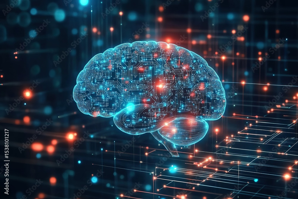Aufkleber a futuristic brain-computer interface that allows humans to control devices with their thoughts