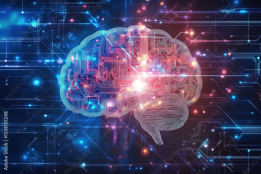 Aufkleber a futuristic brain-computer interface that allows humans to control devices with their thoughts