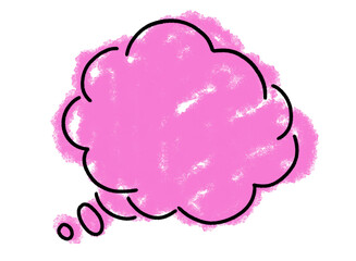 クレヨン風吹き出し 手書き ピンク