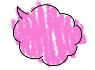 クレヨン風吹き出し 手書き ピンク