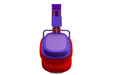 Vibrant Purple and Red Modern Headphones PNG Transparent Background - Isolated Sleek Audio Gadget Tech Accessory Perfect for Music, Entertainment, Digital Art, Graphic Design, and Web Design Projects.