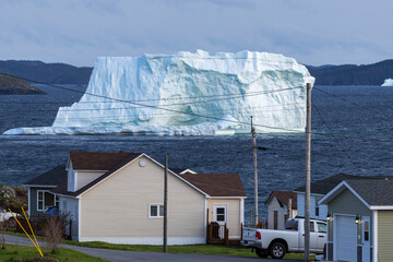Iceberg of Icebergs at Newfoundland drifted from Greenland in summertime.