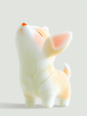 Adorable Corgi Puppy Character Illustration with Soft Texture and Happy Expression
