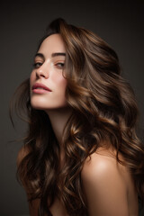 Fototapeta premium young beautiful woman with smooth and shiny hair