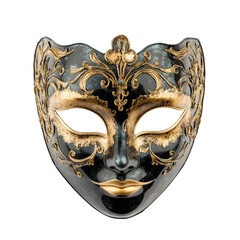 Venetian mask gold ornate costume ball masquerade on transparent background