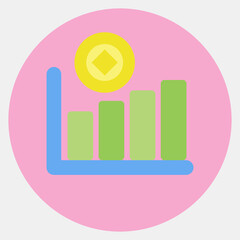 Icon hash rate. Crypto currency elements. Icon in color mate style.