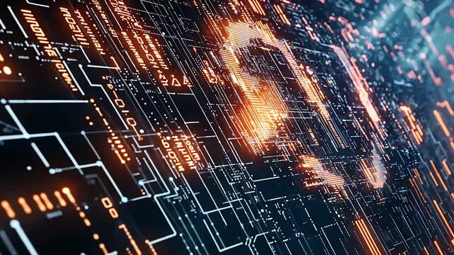 Digital World: Abstract Circuitry and Data Flow