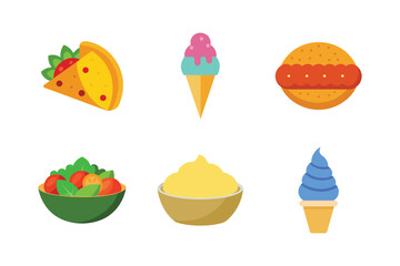 Cartoon Fast Food Vector Elements Set Six