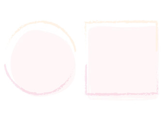 淡いピンクの丸と四角のフレームセット