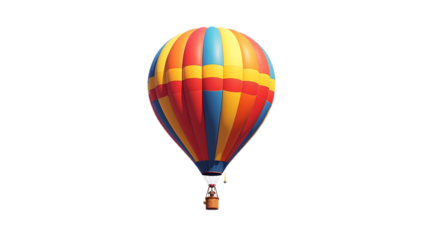 Hot Air Balloon PNG – Colorful Balloon Clipart with Transparent Background for Travel & Adventure Designs

