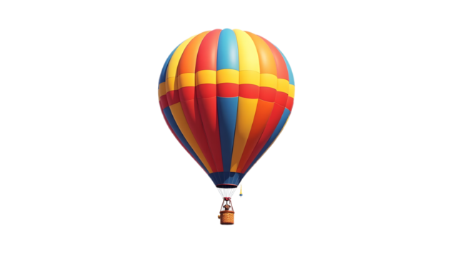 Hot Air Balloon PNG – Colorful Balloon Clipart with Transparent Background for Travel & Adventure Designs
