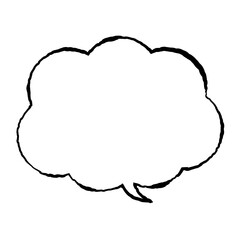 手書き風のコミック吹き出し・もくもくとした雲形のセリフ枠イラスト