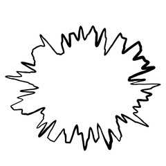 手書き風の爆発型吹き出し・驚きや叫びを表現する強調フレームイラスト