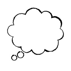 手書き風の思考吹き出し・考えごとや独り言を表現するフレームイラスト