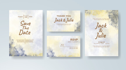 Fototapeta premium Wedding invitation with abstract watercolor background