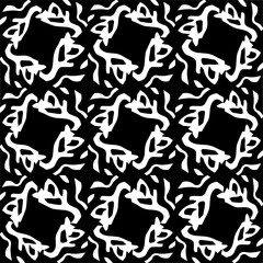 Vector monochrome seamless pattern. Abstract texture for fabric print, card, table cloth, furniture, banner, cover, invitation, decoration, wrapping.seamless repeating pattern.Black and white color.