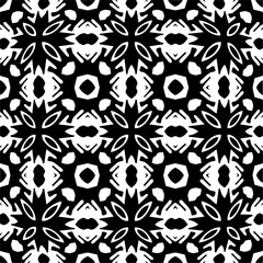Vector monochrome seamless pattern. Abstract texture for fabric print, card, table cloth, furniture, banner, cover, invitation, decoration, wrapping.seamless repeating pattern.Black and white color.