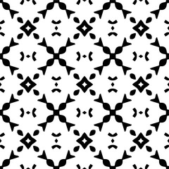 Vector monochrome seamless pattern. Abstract texture for fabric print, card, table cloth, furniture, banner, cover, invitation, decoration, wrapping.seamless repeating pattern.Black and white color.