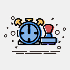 Icon time stamp. Crypto currency elements. Icon in MBE style.