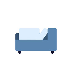 sofa with pillow flat icon