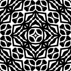 Vector monochrome seamless pattern. Abstract texture for fabric print, card, table cloth, furniture, banner, cover, invitation, decoration, wrapping.seamless repeating pattern.Black and white color.