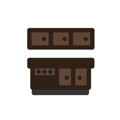 wooden kitchen set flat icon